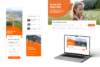 Mockups der Mark-E Website auf Laptop und Smartphone mit Tarifrechner, Veranstaltungshinweisen und dynamischen Bildern rund um nachhaltige Energie. Dominierende Farben: Orange und Weiß.