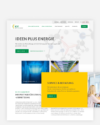 Desktop-Ansicht der BGS-Website mit der Headline „IDEEN PLUS ENERGIE“. Im Hintergrund ist ein abstraktes Molekülmodell zu sehen. Ein auffälliges gelbes Pop-up-Fenster im Vordergrund bietet „SERVICE & BERATUNG“ an. Darunter befinden sich Textabschnitte zur Strahlensterilisation und Kunststoff-Vernetzung sowie ein grüner Button „BERATEN LASSEN“.