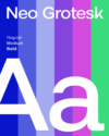 Typografie- und Farbkonzept des Conceptboard-Rebrandings mit der Schrift „Neo Grotesk“ und neuen Markenfarben.