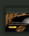 Startseite der neuen KURZ Website mit Hero-Visual und Claim „Re:think what’s possible in digital embellishment“.
