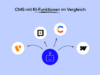 Vergleich von CMS-Systemen mit KI-Funktionen: Zentrale KI verbindet verschiedene CMS-Plattformen wie TYPO3, Storyblok, Contentful und Webflow.