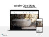 Darstellung einer Case Study von woelm mit Website-Ansicht auf Laptop und Smartphone, die ein modernes, responsives Webdesign zeigt.