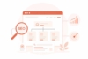 Illustration einer Website-Struktur mit SEO-Lupe, Suchergebnis-Elementen und Sitemap-Darstellung; ergänzt durch Symbole für Ranking-Wachstum und zielgerichtete Optimierung.