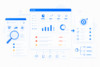 Ein zentrales Analyse-Dashboard zeigt Diagramme, Datenlisten und Warnhinweise einer Shop-Analyse.