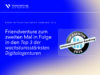 Ein blau-gelbes Blog-Titelbild der Friendventure Digitalagentur zur Feier ihrer wiederholten Platzierung in den Top 3 der wachstumsstärksten Digitalagenturen im BVDW Internetagentur-Ranking 2026, ergänzt durch ein kreisrundes Siegel-Logo auf der rechten Seite.