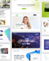 Designbeispiele für digitales Brand-Design und Benutzeroberflächen, die die Umsetzung eines einheitlichen Corporate Designs auf unterschiedlichen Websites zeigen.