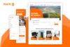 Responsive Desktop- und Mobile-Ansichten der Mark-E Website inklusive Tarifrechner und Produktübersicht für moderne Energieversorger.