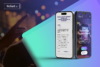 Vorschau der mobilen Website für ticket.io, dargestellt auf zwei Smartphones vor einem diagonal geteilten Hintergrund in Türkis und Violett mit Konzert-Unschärfe.
