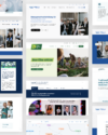 Animation verschiedener barrierefreier Websites aus dem öffentlichen Sektor, darunter staatliche Institute, Hochschulen und politische Organisationen, zur Veranschaulichung von BITV-konformem Webdesign