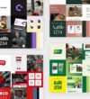 Vier Brand-Audit-Projekte von friendventure im Überblick: Markenauftritte von CONET, N.A.E., REWE und Grüne Landtag BW – jeweils mit Logo, Typografie, Farbwelt, Icon-Systemen und Webdesign-Umsetzungen als Collage dargestellt.