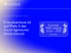 ine blau-violette Grafik der Digitalagentur Friendventure zur Auszeichnung bei den German Web Awards 2026 als eine der besten Agenturen Deutschlands.